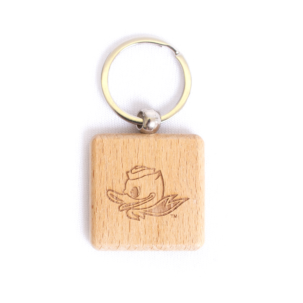 Fighting Duck, Neil, Brown, Keychain/Keytag, Wood, Home & Auto, Square, Laser Etched, 833773